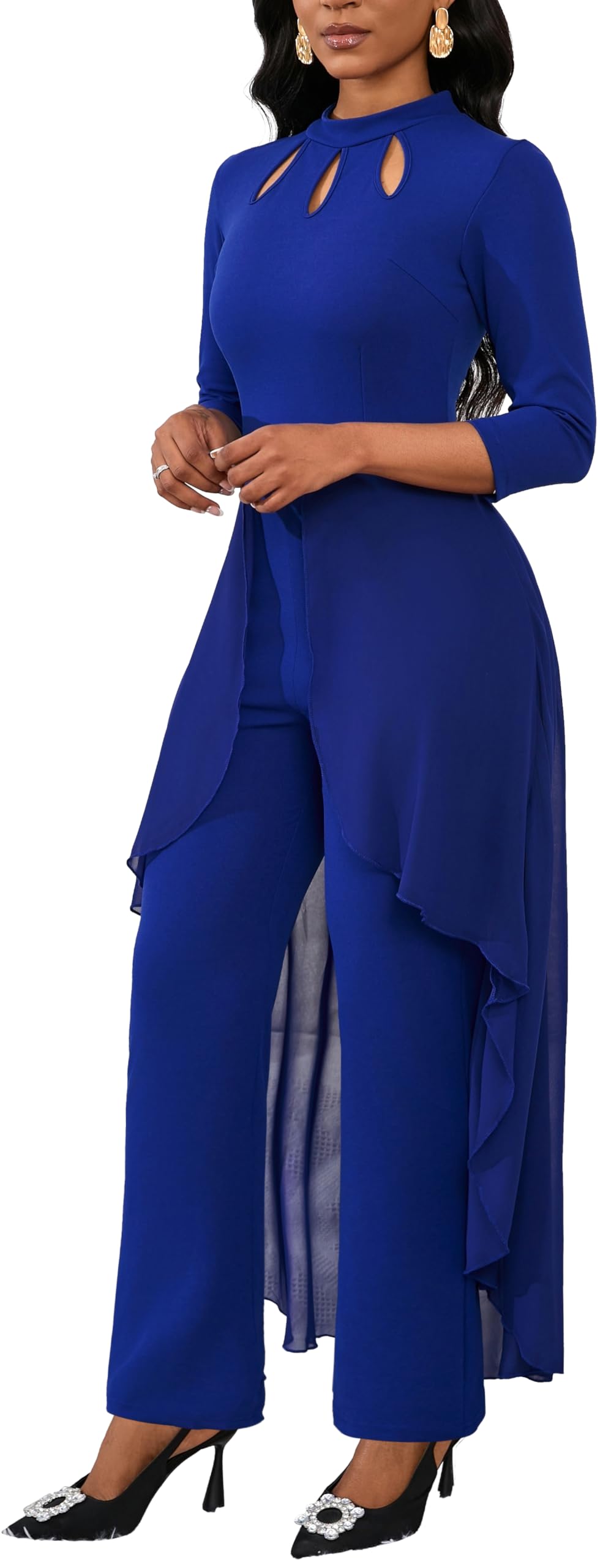 Jumpsuits for Women Dressy Hight Waist One Piece Casual Straight Long Pants Wide Leg Pants Elegant Jumpsuit Romper