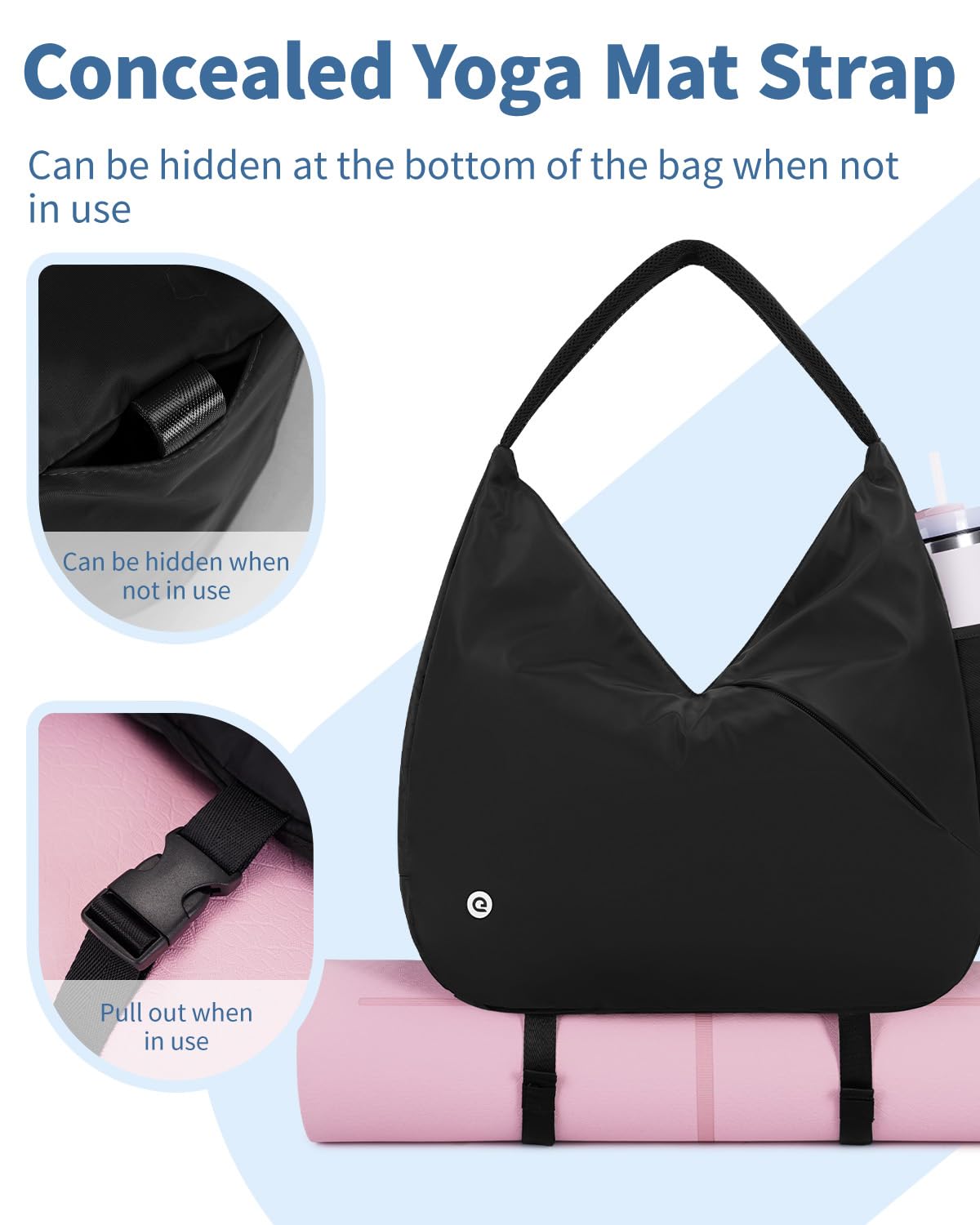 Ceneda Large Gym Bag for Women with Hidden Yoga Mat Holder & Shoe Compartment & Wet Pocket, Sports Duffle Bag for Travel