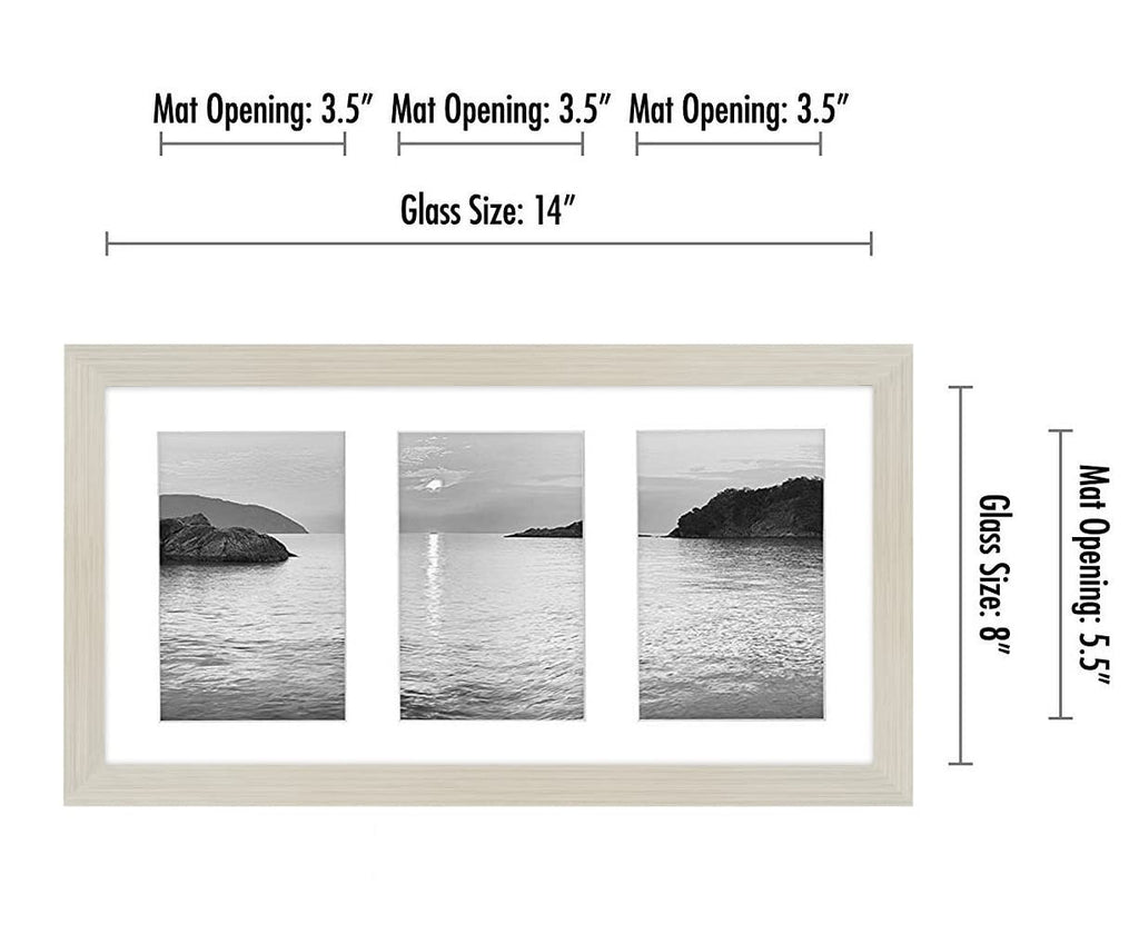 Americanflat 4x6 Double Picture Frame with Shatter-Resistant Glass - Fits Two 4x6 Photos or use as One 6x14 Frame - Signature Collection - Collage Frames for Tabletop and Wall Display - Black