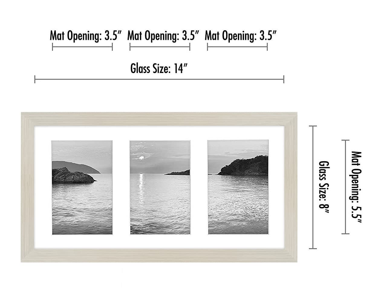 Americanflat 4x6 Double Picture Frame with Shatter-Resistant Glass - Fits Two 4x6 Photos or use as One 6x14 Frame - Signature Collection - Collage Frames for Tabletop and Wall Display - Black