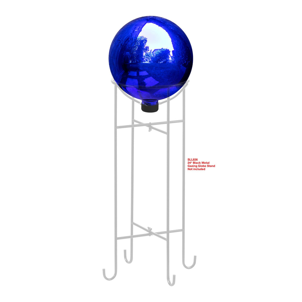 Alpine Corporation | 10" Indoor/Outdoor Glass Gazing Globe — Festive Garden & Yard Décor Accent — Blue