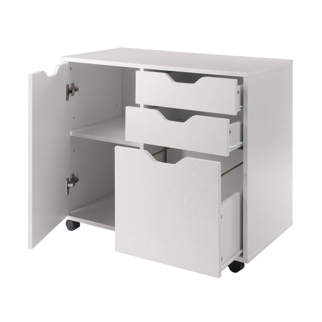 Winsome Halifax Mobile Storage Cabinet with Doors & Drawers, Stylish & Functional Home Storage Cabinet for Filing, Kitchen Organization, Moveable Furniture for Office, Dorms, Apartments
