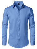 ZEROYAA Men's Wrinkle Free Long Sleeve Dress Shirt Business Casual Modern Slim Fit Button Down Shirts for Wedding and Office