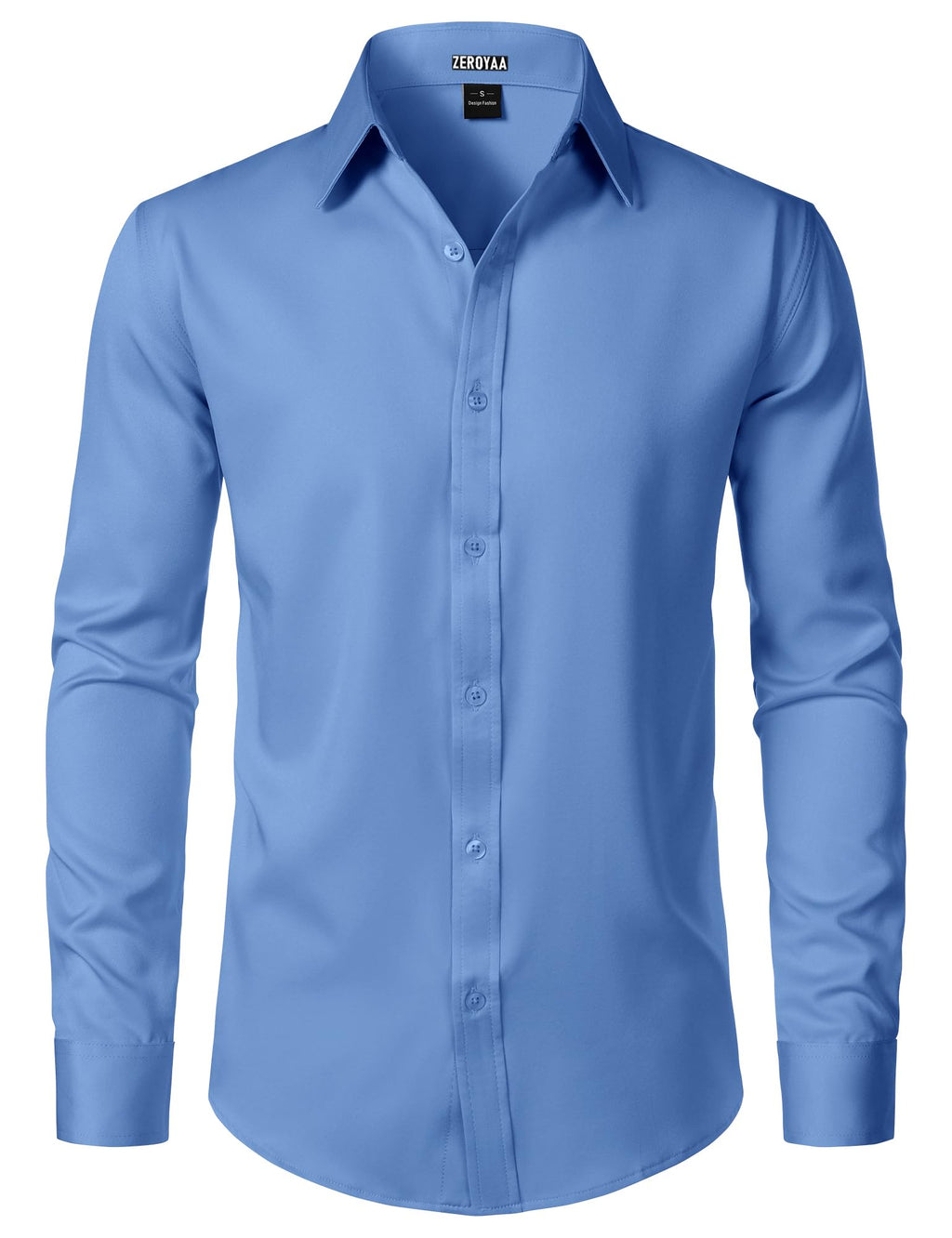 ZEROYAA Men's Wrinkle Free Long Sleeve Dress Shirt Business Casual Modern Slim Fit Button Down Shirts for Wedding and Office