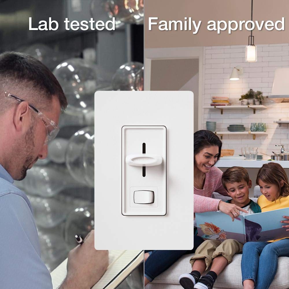 Lutron Skylark LED+ Dimmer Switch for Dimmable LED, Lutron Dimmer Switch For Halogen and Incandescent Bulbs, 150W/Single-Pole or 3-Way, SCL-153P-AL, Almond