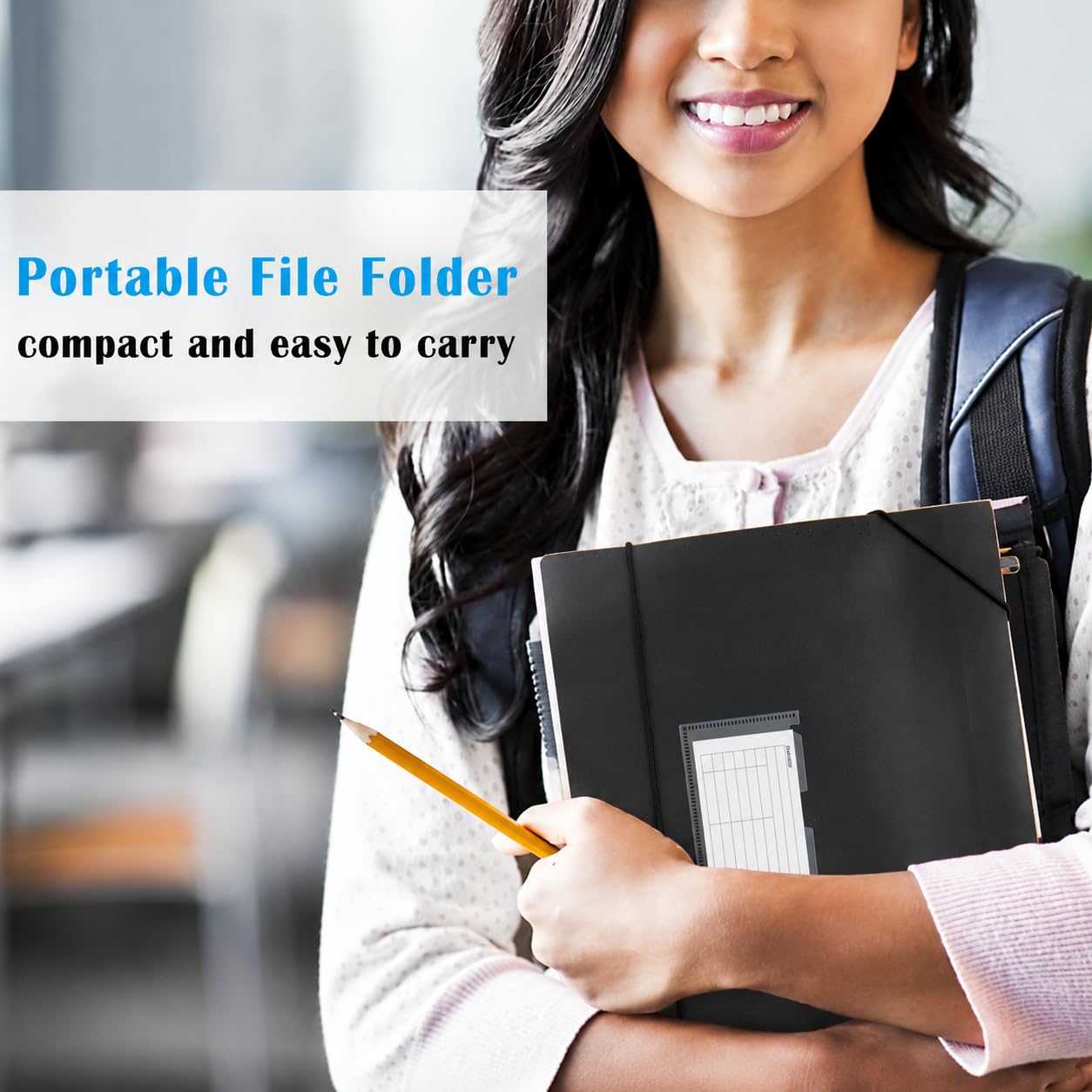 7-Pockets Hanging File Folder with Retractable Hooks for Filing Cabinet, 2 in 1 Expandable Accordion File Organizer with Elastic Band for File Frame or On-The-Go Use (1 Pcs)