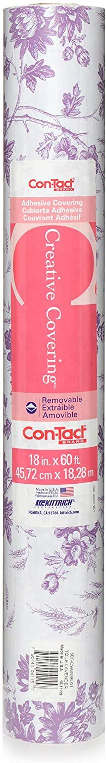 Con-Tact Brand Creative Covering, Self-Adhesive Shelf Liner, Multi-Purpose Vinyl Roll, Easy to Use and Apply, 18'' x 50', Abby Sage