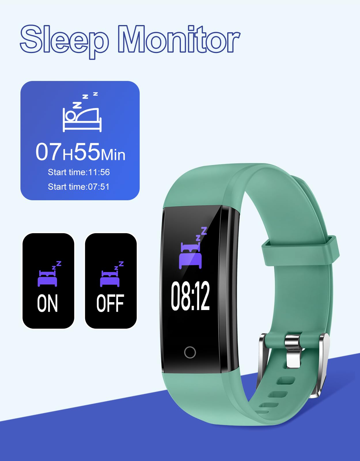 GRV Fitness Tracker Non Bluetooth Fitness Watch No App No Phone Required Waterproof Pedometer Watch with Steps Calories Counter Sleep Tracker for Men Women Parents