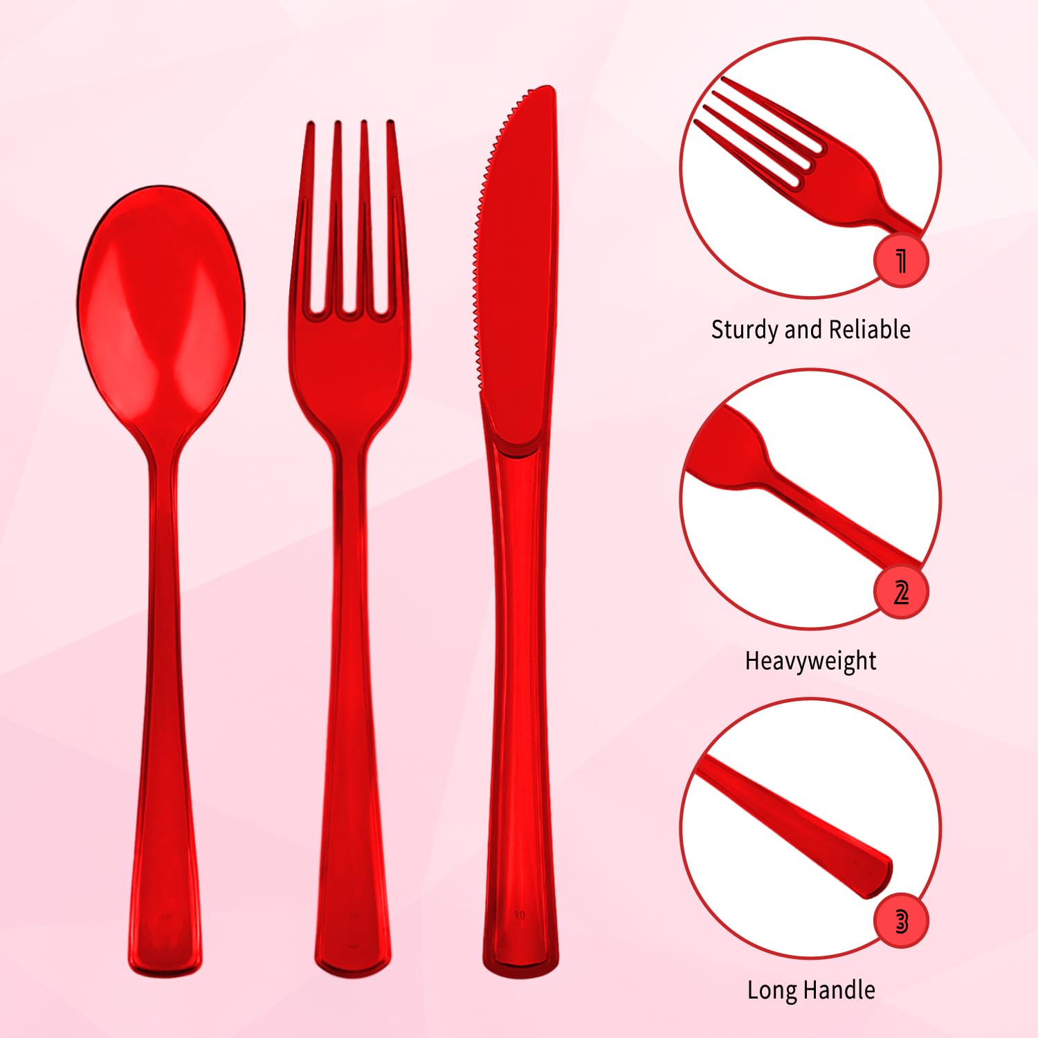 150 Pack Plastic Silverware,Disposable Cutlery Set Heavy Duty Utensil Sets 50 Forks 50 Knives 50 Spoons for Brithday, Wedding,Home School Party Picnics Restaurant Outdoor Events (Black)