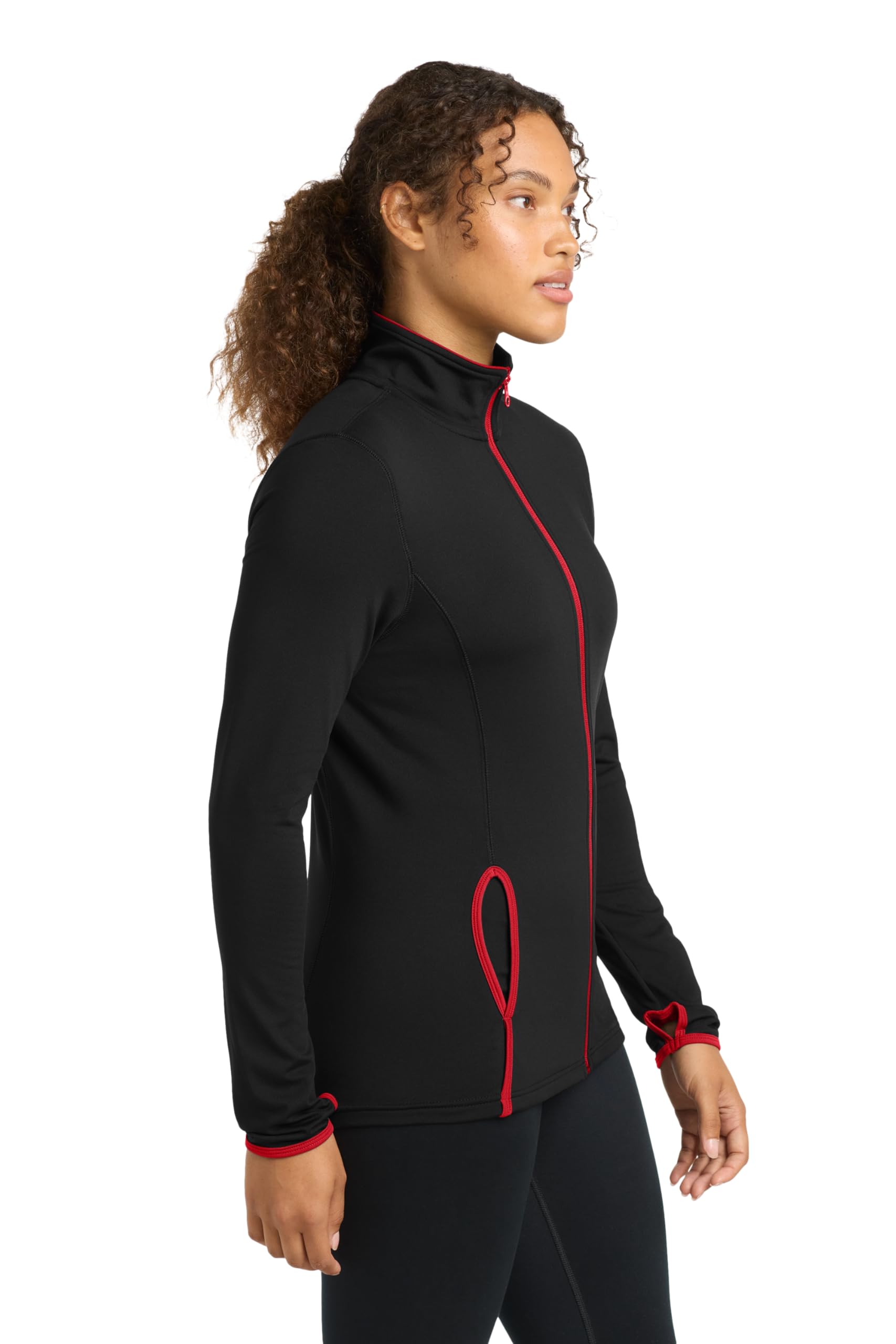 SPORT-TEK Women's Sport-Wick Stretch Contrast Full Zip Jacket