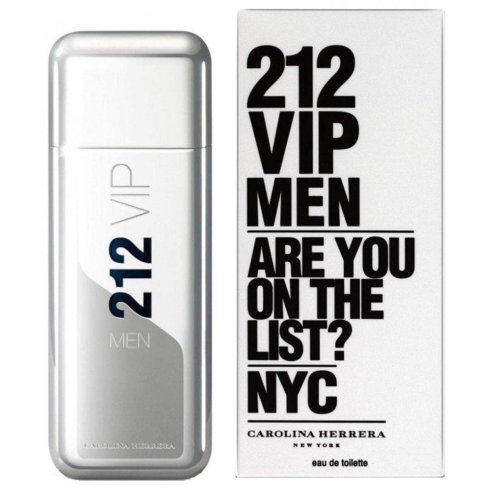 Carolina Herrera 212 Vip Men Fragrance For Men - Notes Of Caviar Lime, Ginger And Tonka Bean - Intimate And Magnetic Scent - Blend Of Fresh And Woody - Perfect For Night Use - Edt Spray - 1.7 Oz