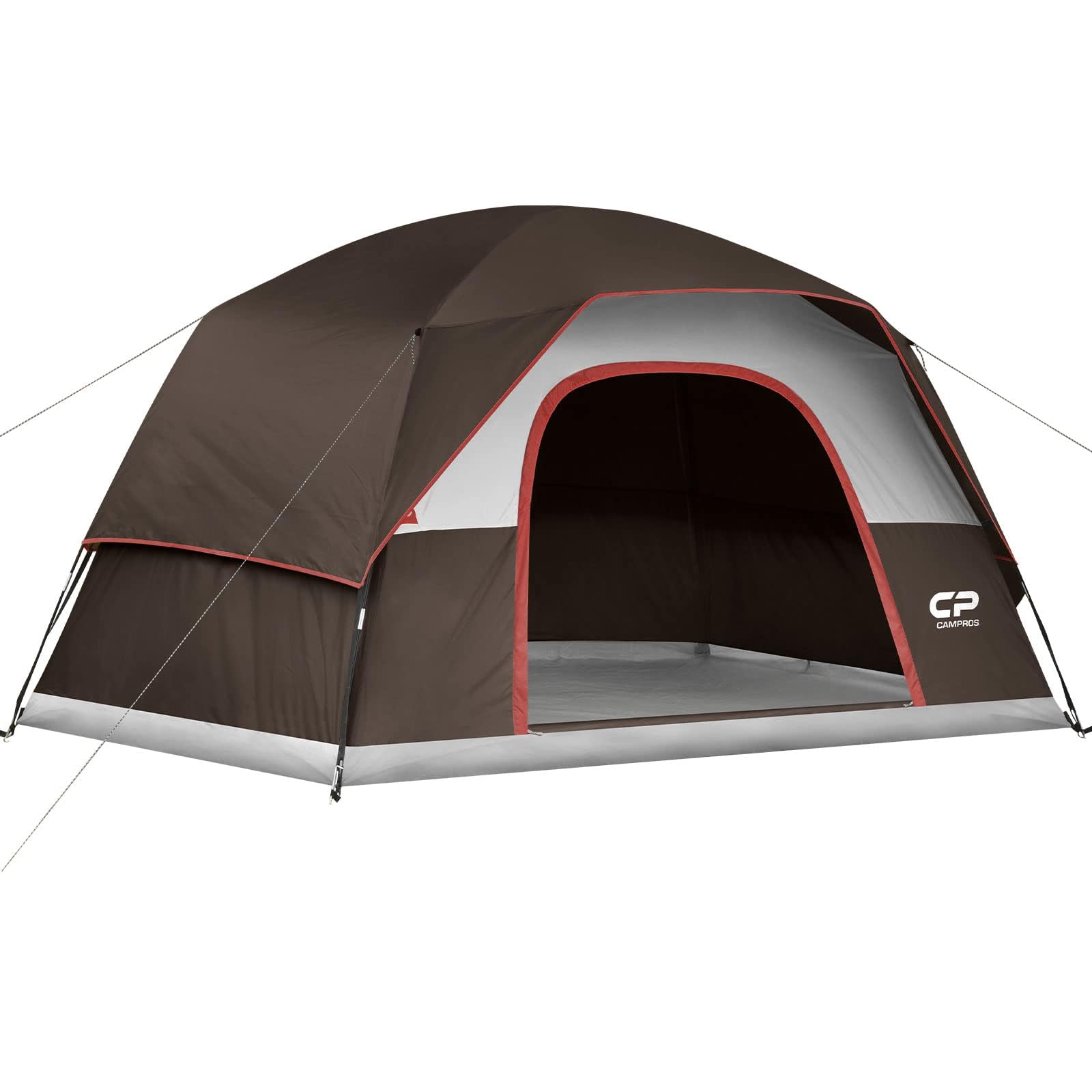 CAMPROS CP Camping Tent 2/4/6 Person, Waterproof Windproof Double Layer Dome Tent, Easy Setup with Large Mesh Windows & Wide Door for Outdoor Camping Backyard