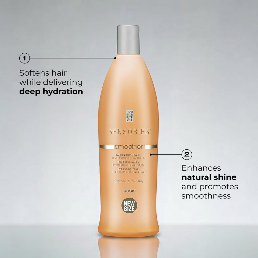 RUSK Sensories Smoother Passionflower and Aloe Smoothing, Anti-Frizz, Restore Moisture Balance, and Provides Shine
