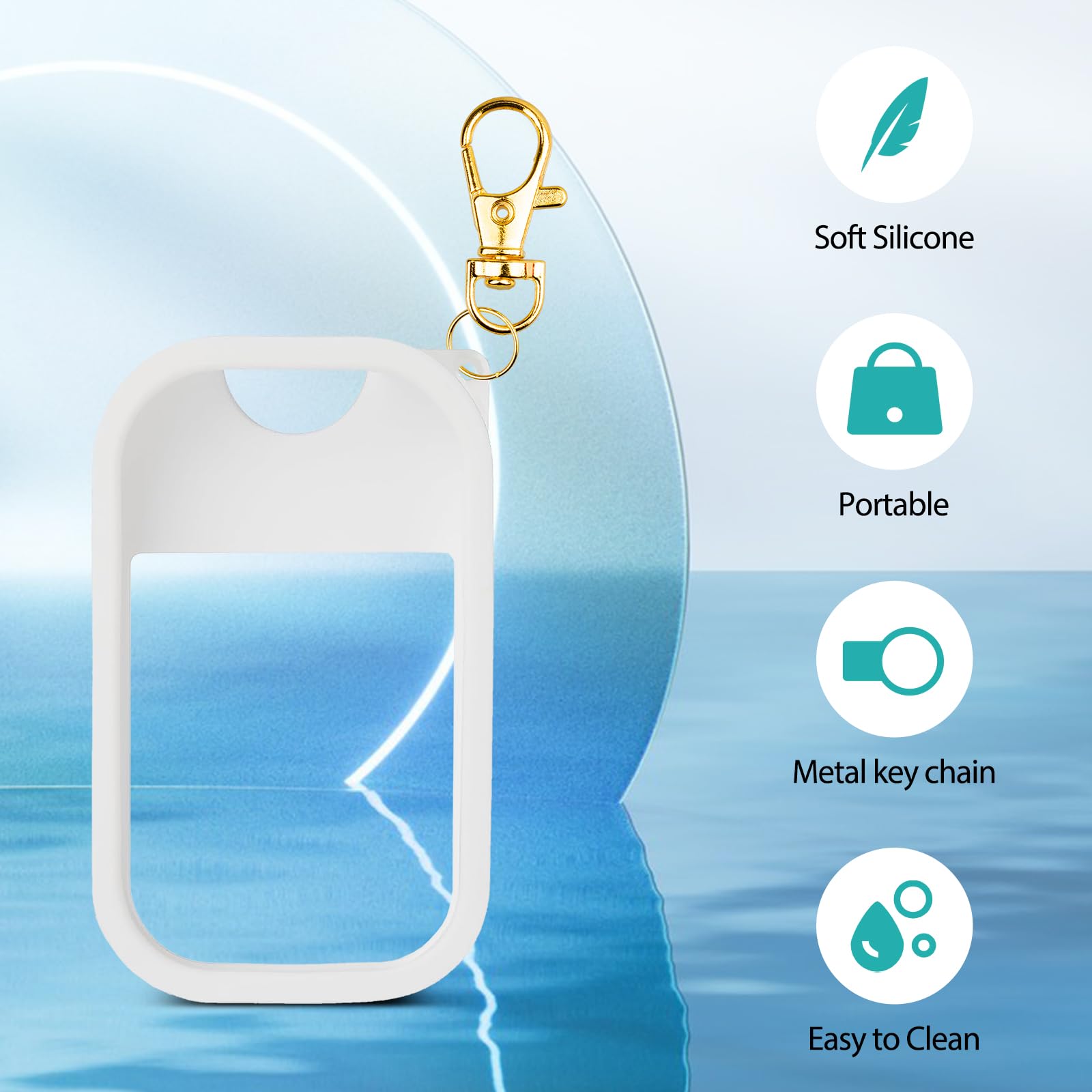 VANEST Silicone Case Compatible with Touchland Hand Sanitizer Spray, Protective Case with Keychain for Spray 1 fl oz