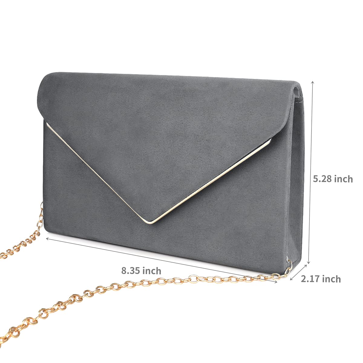 BBjinronjy Clutch Purse for Women Evening Bags Handbags for Wedding Party Cocktail Prom Faux Suede Crossbody Shoulder Bag