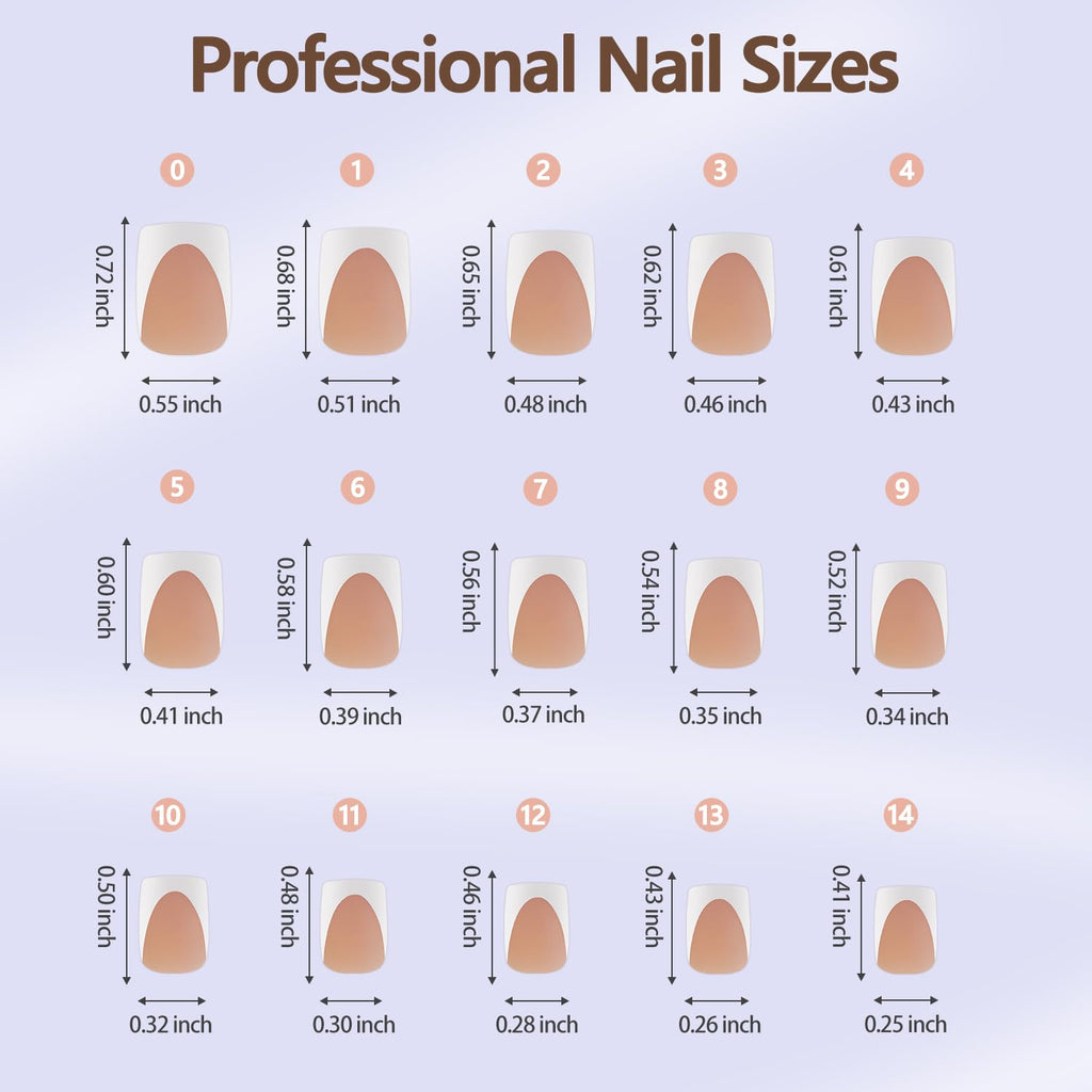Misssix XBASICTIPS French Tip Press On Nails, 300Pcs French Gel Nail Tips Long Square, Soft Gel Pre-shaped No Need to File 3 in 1 Tips, Fake Nails for Nail Art DIY Extension Designs 15 Sizes