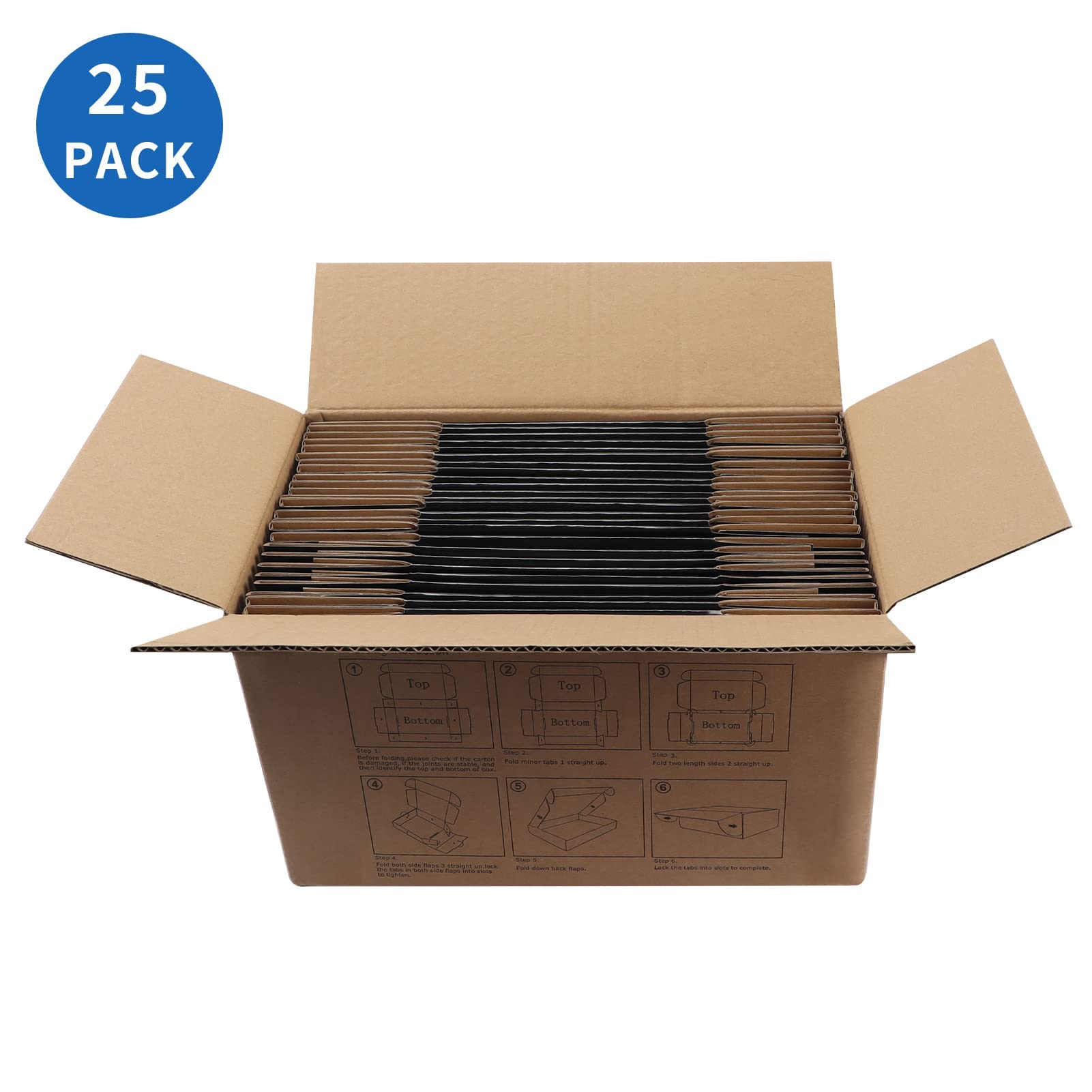 Hoikwo 40 Pack 4x4x2 Shipping Boxes for Small Business, Black Packaging Cardboard Boxes, Moving Mailing Packing Box