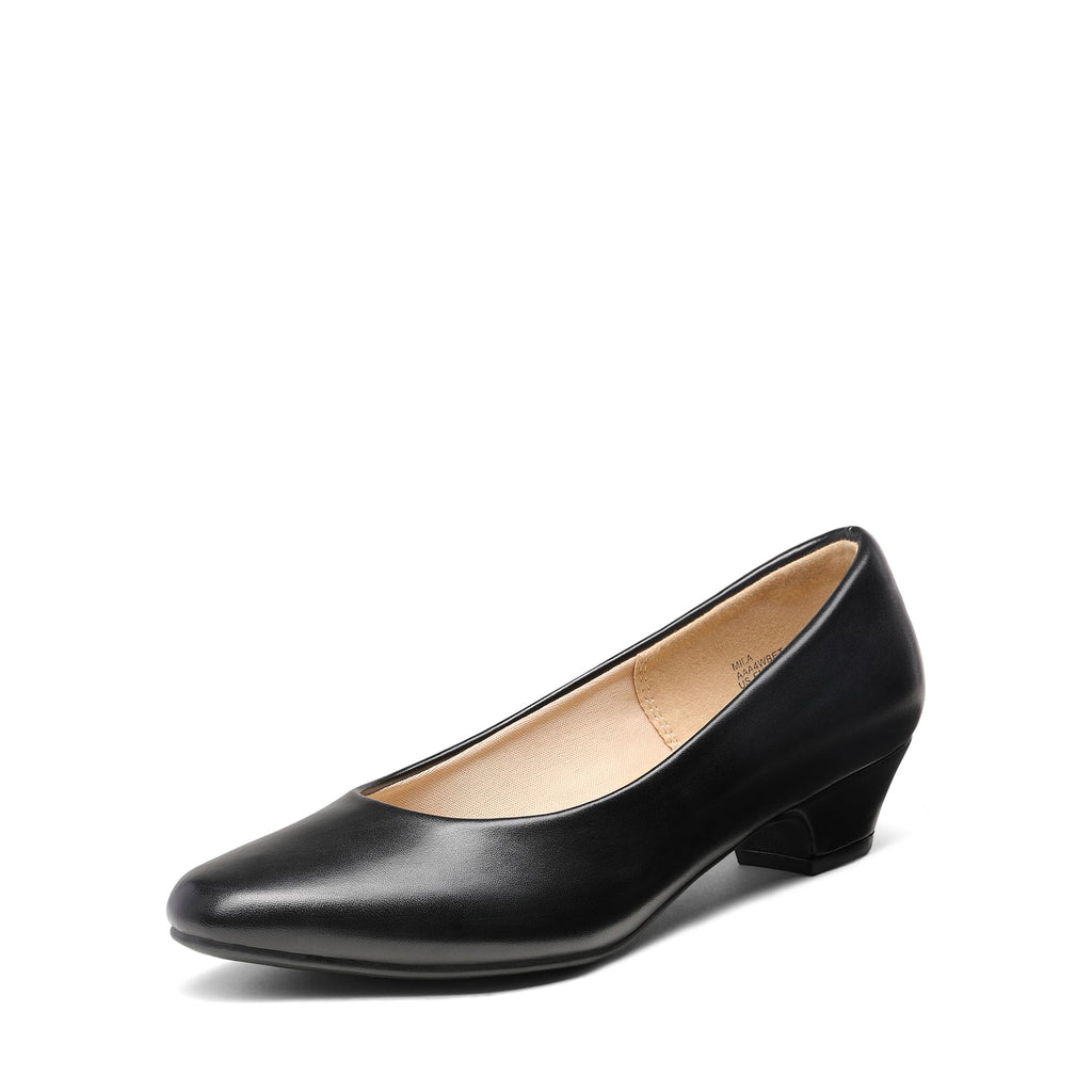 DREAM PAIRS Women's Mila Low Chunky Heel Pump Shoes
