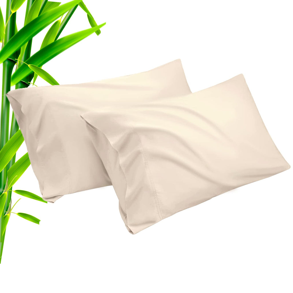 Pillow Cases Standard Size 2 Pack, Bamboo Rayon Cooling Pillowcases with Envelope Closure, Cool Breathable Pillow Case for Hot Sleepers & Night Sweats, 20x26 inches, Aqua Blue