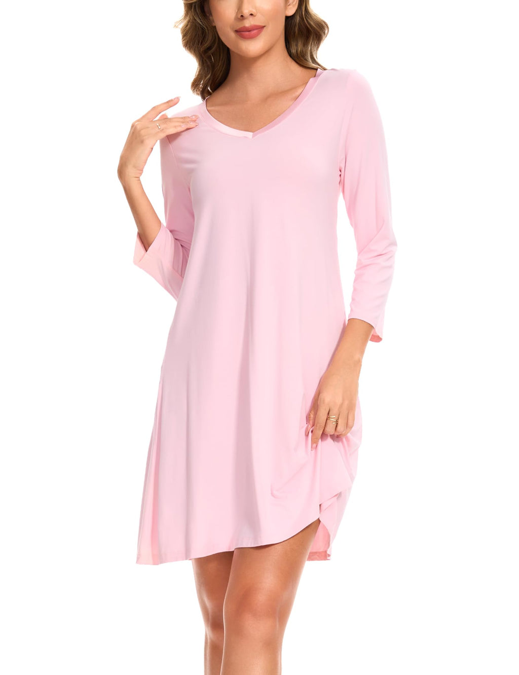 GYS Womens Bamboo Viscose Nightgown Super Soft Lightweight Night Shirts for Sleeping
