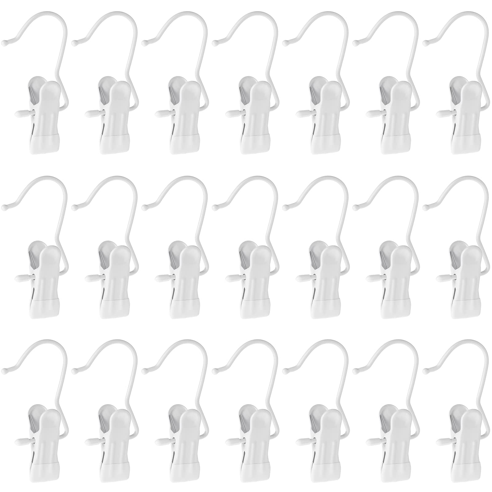 Hotop 20 Pieces Boot Hanger Clips for Closet, Laundry Hanging Hooks Heavy Duty Clips Boot Holder Portable Single Hooks Space Saving for Pants Jeans Clothes Hats Tall Towels (Black)