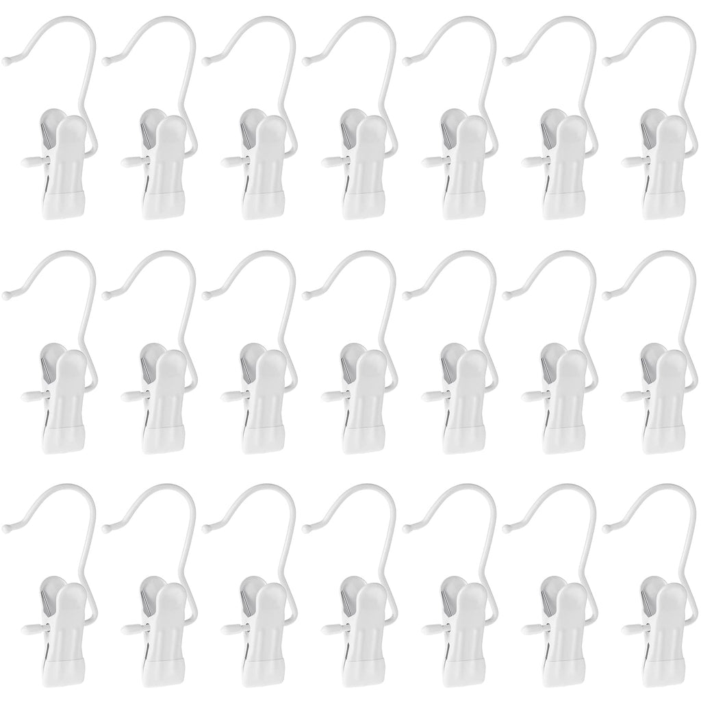 Hotop 20 Pieces Boot Hanger Clips for Closet, Laundry Hanging Hooks Heavy Duty Clips Boot Holder Portable Single Hooks Space Saving for Pants Jeans Clothes Hats Tall Towels (Black)