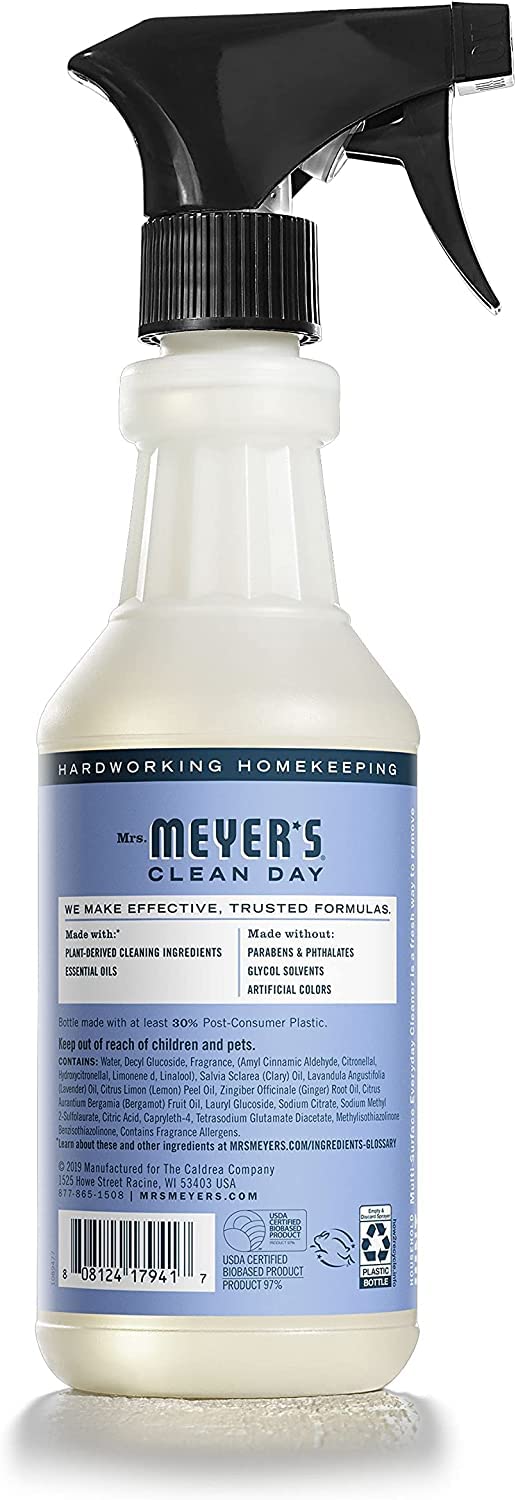 MRS. MEYER'S CLEAN DAY Multi-Surface Cleaner Concentrate, Use to Clean Floors, Tile, Counters, Lavender, 32 fl. oz