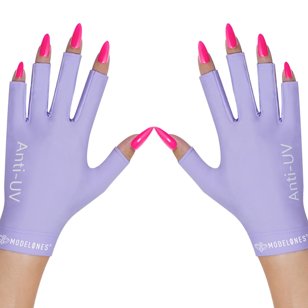 modelones UV Gloves for Gel Manicures, Professional UPF99+ Anti UV Protection Gloves for Gel Nail Lamp (Black)