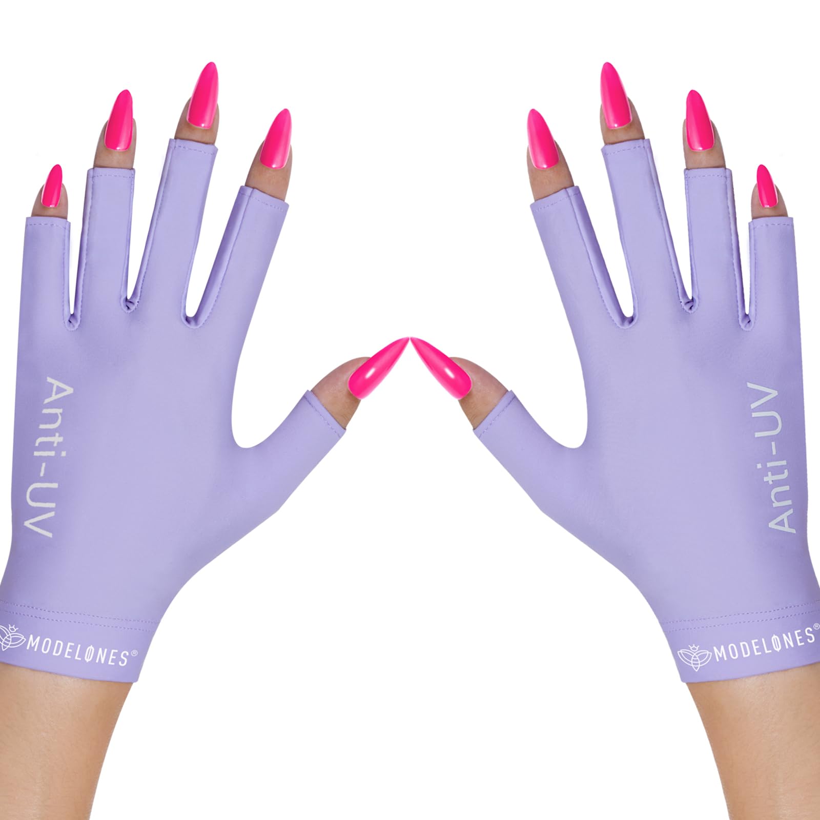 modelones UV Gloves for Gel Manicures, Professional UPF99+ Anti UV Protection Gloves for Gel Nail Lamp (Black)
