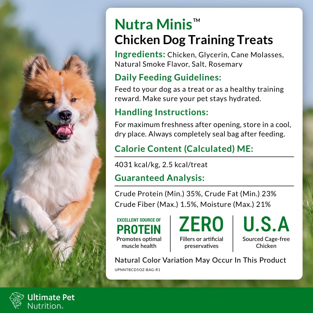 ULTIMATE PET NUTRITION Nutra Minis Dog Air-Dried Training Treats (5 oz) (Beef)
