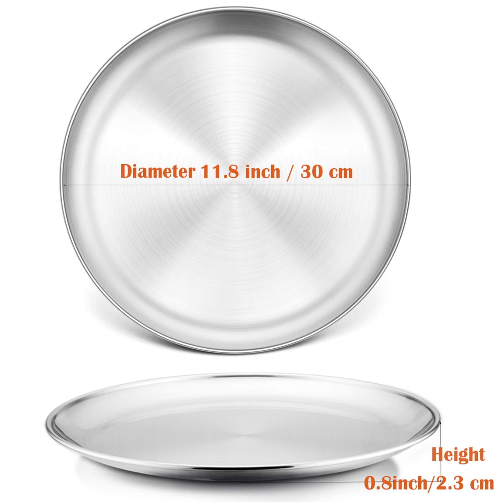 P&P CHEF Pizza Pan Set of 2, Stainless Steel Pizza Tray, Round Pizza Plate For Pie Cookie Pizza Cake, Non Toxic & Heavy Duty, Dishwasher Safe & Easy Clean, 10 Inch & Silver