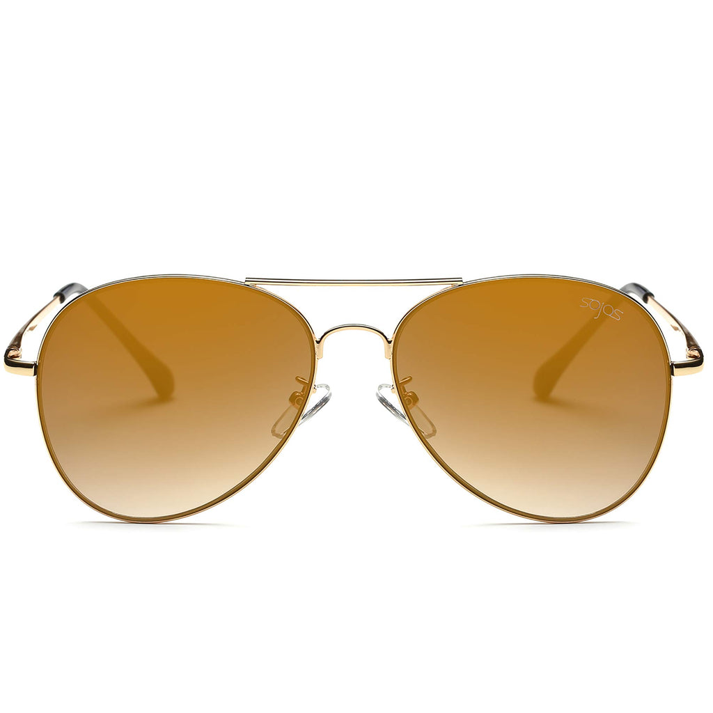SOJOS Classic Aviator Sunglasses for Women Men Metal Frame Spring Hinges SJ1030