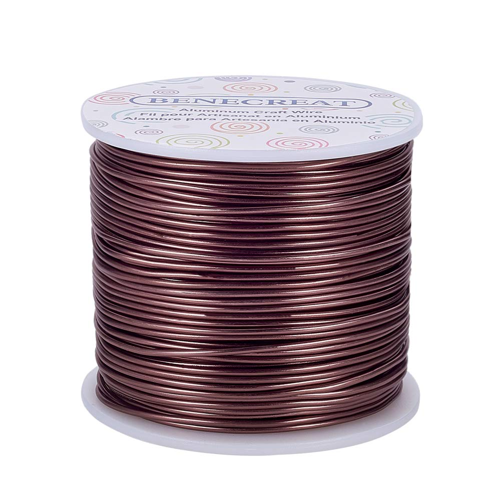BENECREAT 9 Gauge Jewelry Craft Aluminum Wire 55 Feet Bendable Metal Sculpting Wire for Halloween Craft Floral Model Skeleton Making (Black, 3mm)