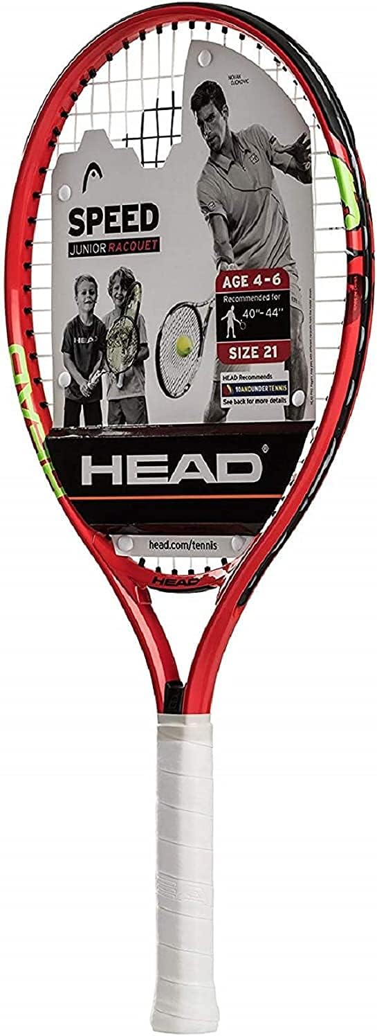 HEAD Speed 21 Junior Pre-Strung Tennis Racquet, Lightweight Youth Tennis Racket for Kids & Beginners, Durable Aluminum Frame, Age 4-6, 21 inch, Red