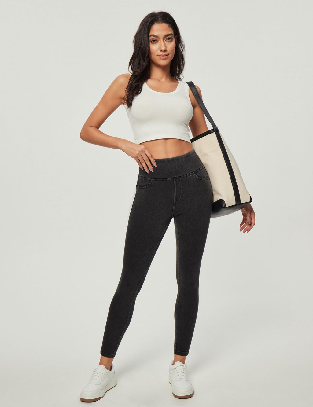 Heathyoga Stretchy Jeans for Women Trendy High Waist Pull On Jeggings Tummy Control Womens Skinny Jeans Leggings with Pockets