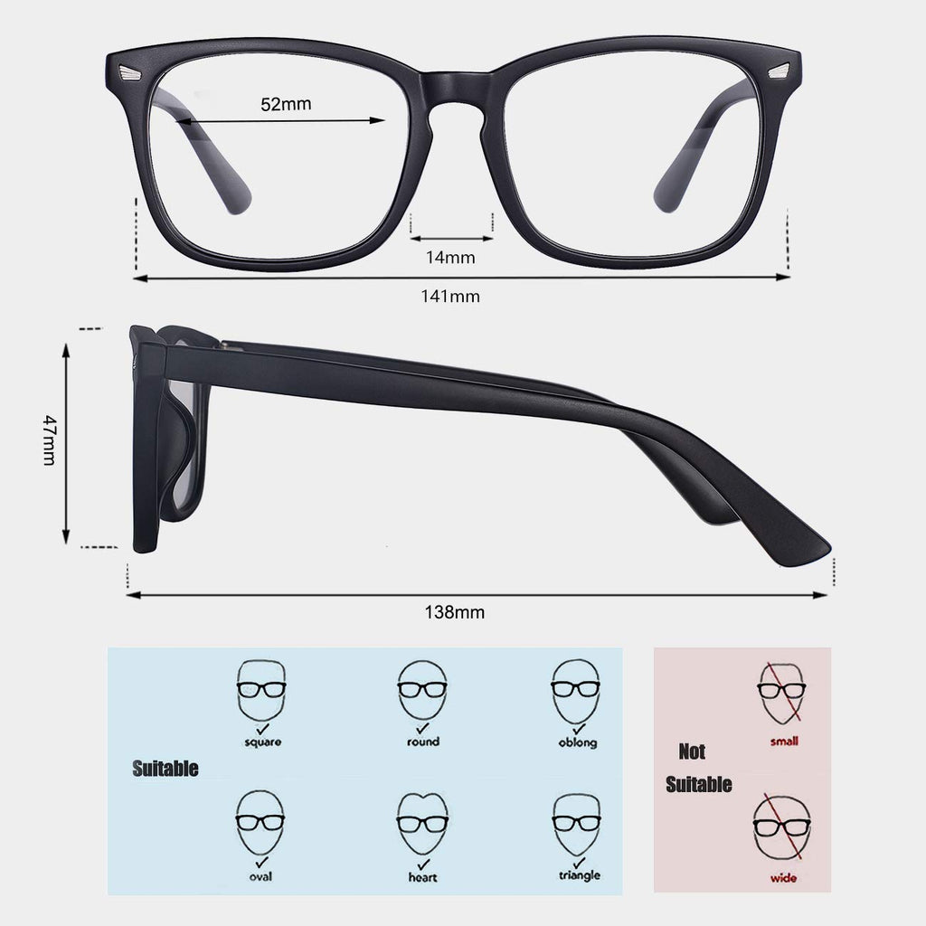MAXJULI Blue Light Blocking Glasses,Computer Reading/Gaming/TV/Phones Glasses for Women Men(Transparent)