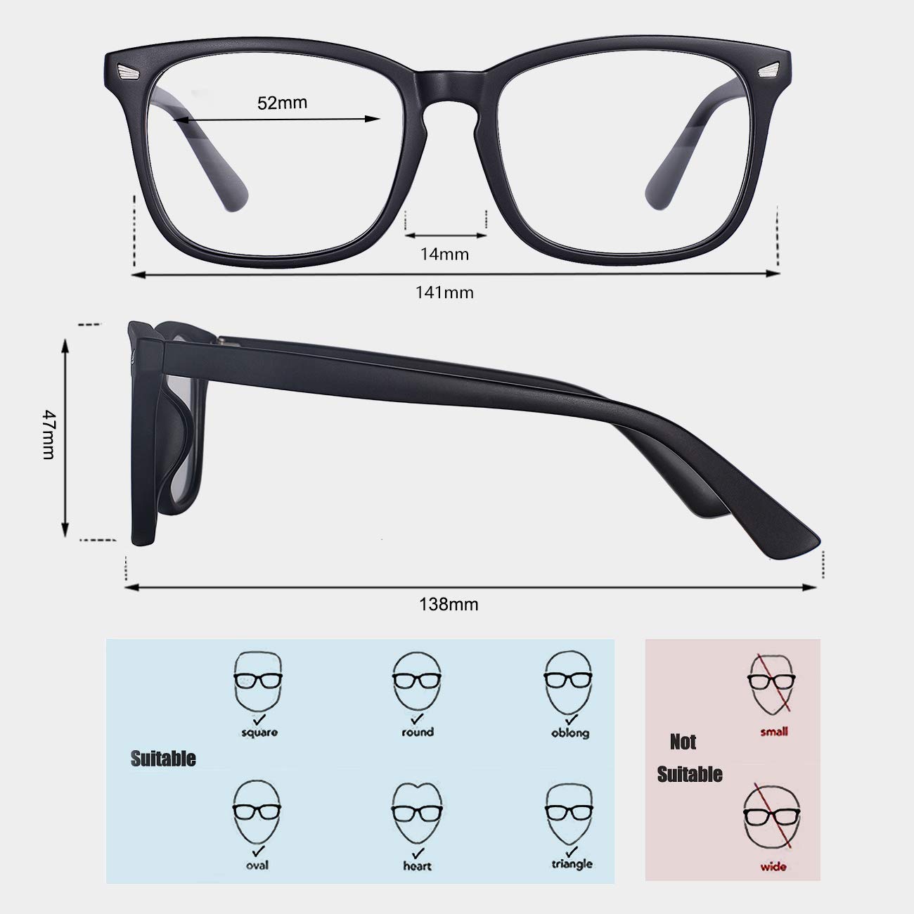 MAXJULI Blue Light Blocking Glasses,Computer Reading/Gaming/TV/Phones Glasses for Women Men(Transparent)