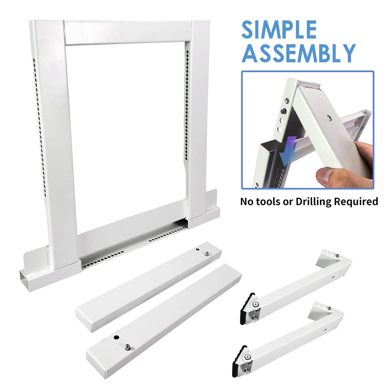 Qualward Air Conditioner Bracket Window AC Support Brackets - Heavy Duty with 2 Arms, Up to 180 lbs for 12000 to 24000 BTU AC Units- Fits Single Or Double Hung Windows