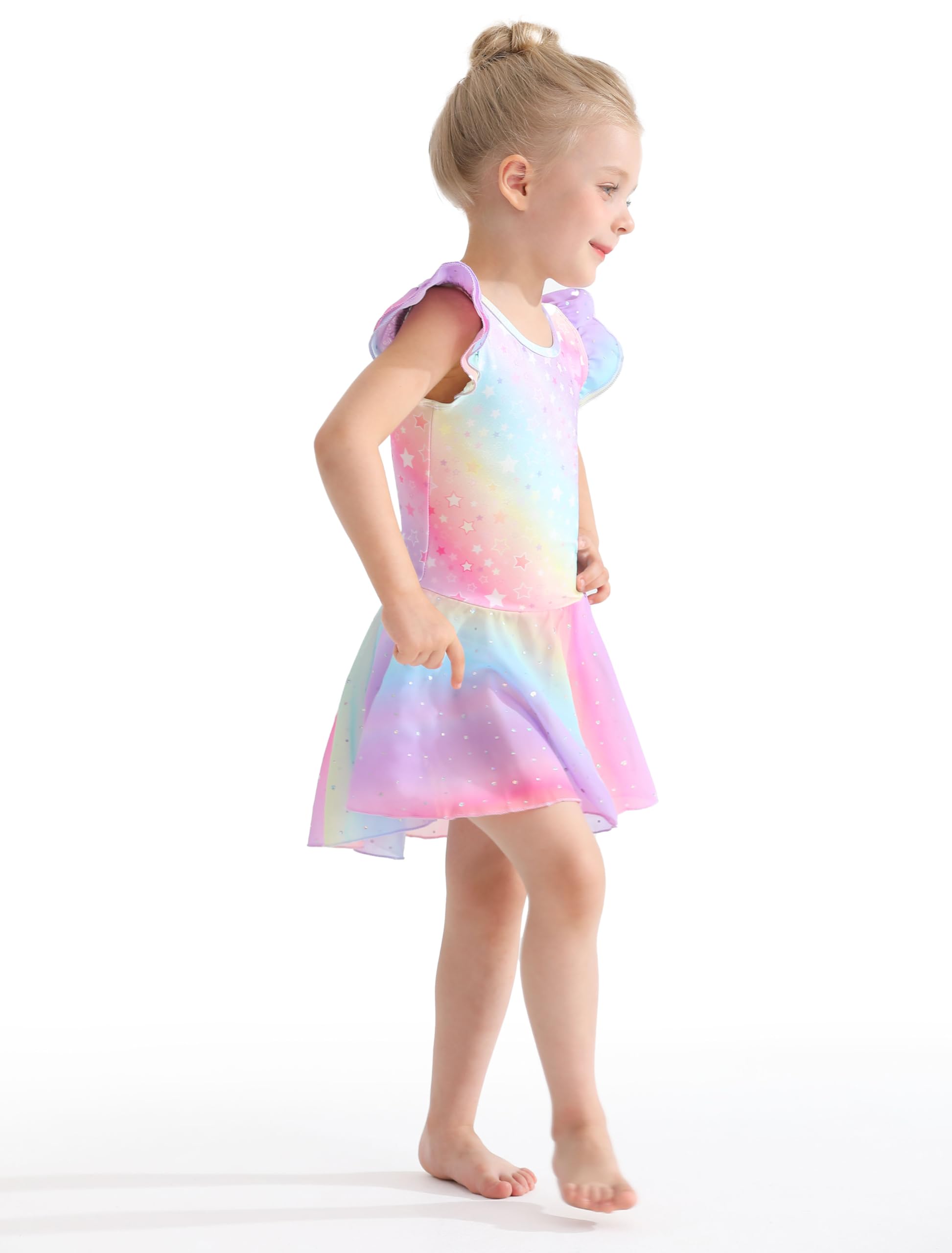 Mecceos Ballet Leotards for Girls Toddler Dance Leotards Short/Long Sleeve Skirt Ballerina Outfits