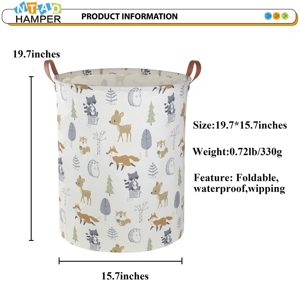 NTAOHAMPER Laundry Hamper, Laundry Basket, Waterproof Storage Bin for Bedroom, Clothes Organizer Basket, Books Box, Room Decor(Animal)