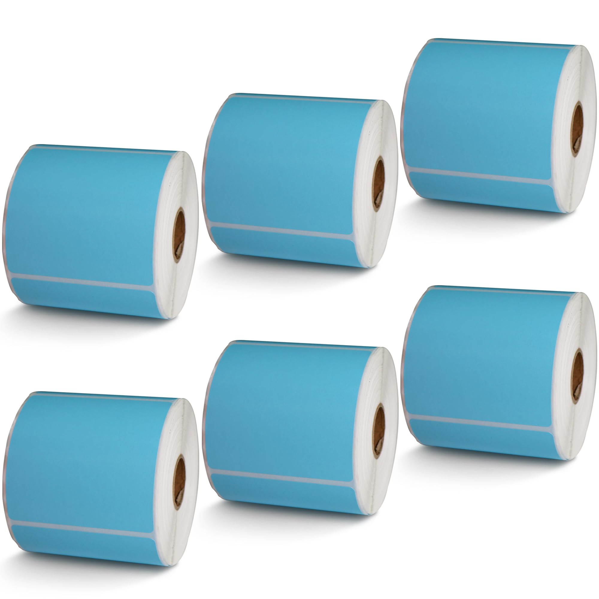 BETCKEY - 1" x 0.5" Small Labels Compatible with Zebra & Rollo Label Printer, Premium Adhesive & Perforated[Light Blue, 6 Rolls, 14580 Labels]