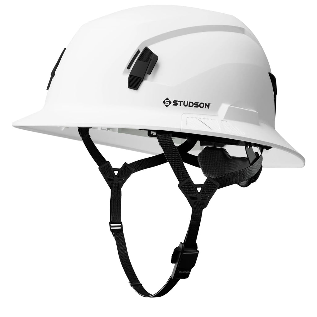 STUDSON SHK-1 Full Brim Safety Helmet: ANSI/ISEA Z89.1 Type II Compliant (R 2019), Lightweight & Breathable, NFC Emergency Contact Chip, One Size, Class C & E Protection