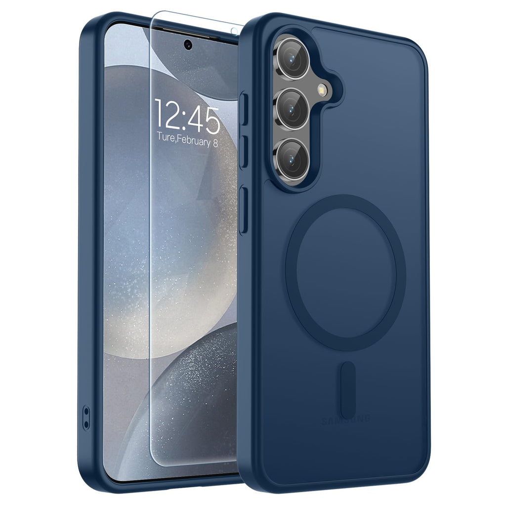 SUPFINE Magnetic for Google Pixel 10 Pro XL Case with Screen Protector, (Built-in Magnets) ((Military Grade Drop Protection) Slim Translucent Shockproof Phone Case,Black