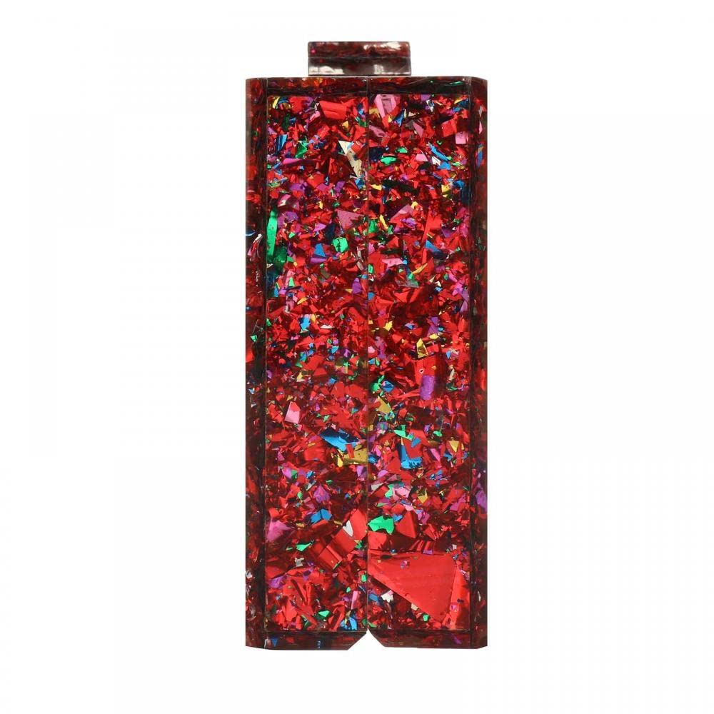 Gets Acrylic Purses and Handbags for Women Multicolor Perspex Geometric Patterns Box Clutch Banquet Evening Crossbody Handbag