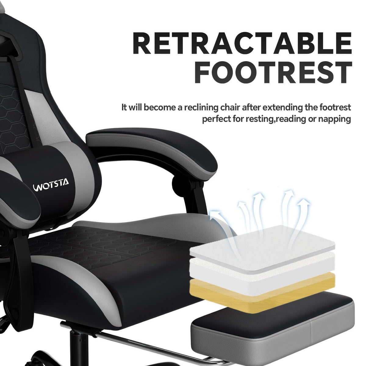 Gaming Chair with Footrest,High Back with Massage Reclining Computer Chair， Big and Tall Racing Gaming Chair Ergonomic Game Chair for Adults PVC Leather (Red)