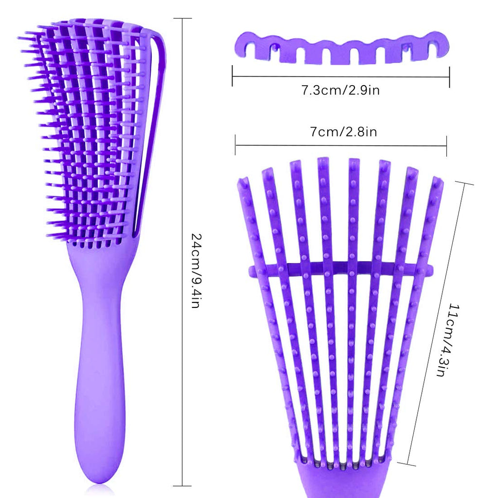 Detangling Brush for Afro America/African Hair Textured 3a to 4c Kinky Wavy/Curly/Coily/Wet/Dry/Oil/Thick/Long, Knots Detangler Scalp Massage Comb Hair Detangler for Women (1 pc, Purple)