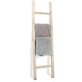 FUIN 57in Wood Blanket Ladder Living Room Decorative Wall Leaning Farmhouse Quilt Display Holder Rustic Wooden Towel Rack for Bathroom, Black