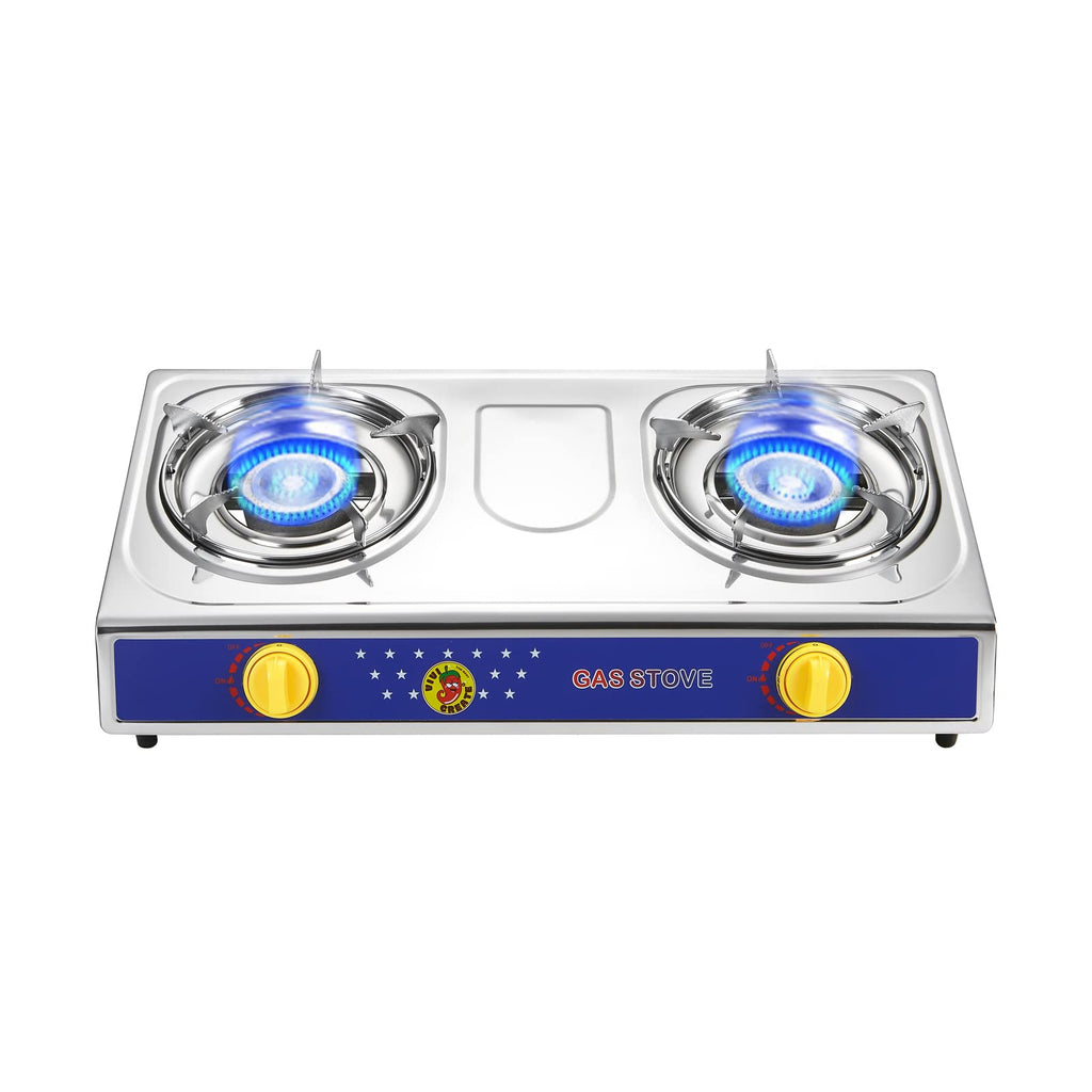 Vivicreate 3 Burner Propane Gas Stove 30000 BTU Stainless Steel Cooktop with Enamel Pan Supports Electronic Ignition for Outdoor Cooking Camping BBQ Estufa de Gas Portátil Fogón de Gas