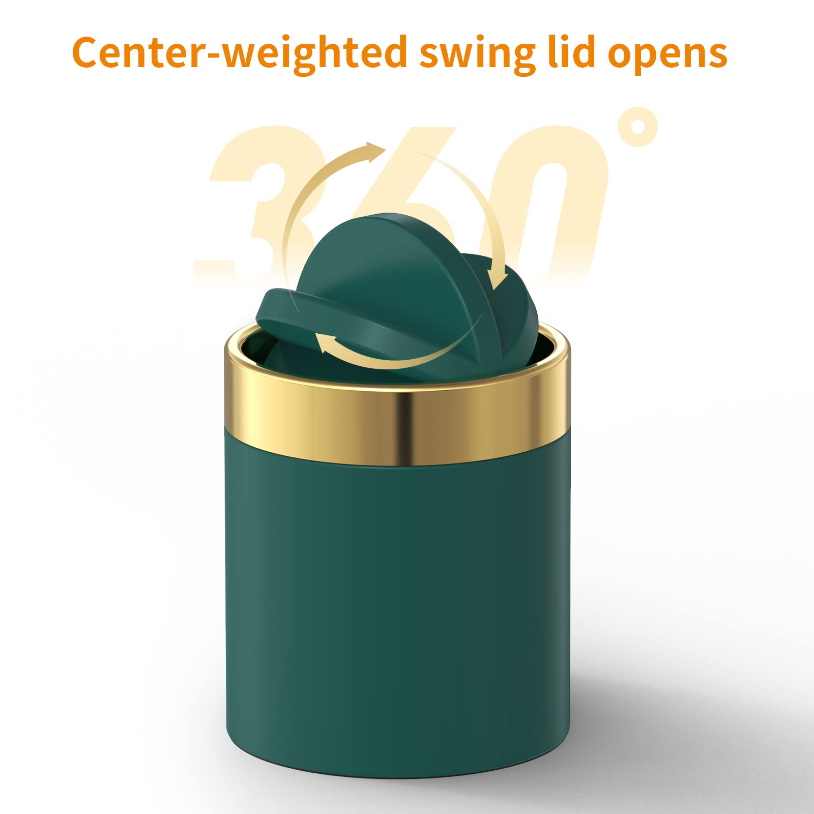 Mini Trash Can with Lid, Desktop Small Trash Can Recycling Bin Cute Metal Garbage Can for Tabletop Countertop Use,Stainless Steel 0.4Gal/1.5L Waste Bin for Office Parlor Car Bedroom,Swing Lid Open