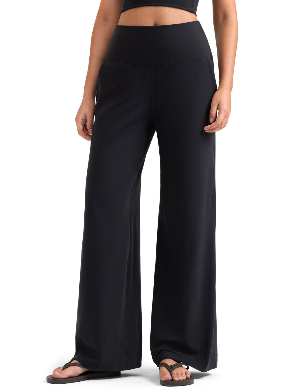 Colorfulkoala Dreamlux Women's High-Waisted Wide Leg Yoga Pants - Ultra Soft Casual Lounging Leggings 27.5/29.5/32.5" Inseam